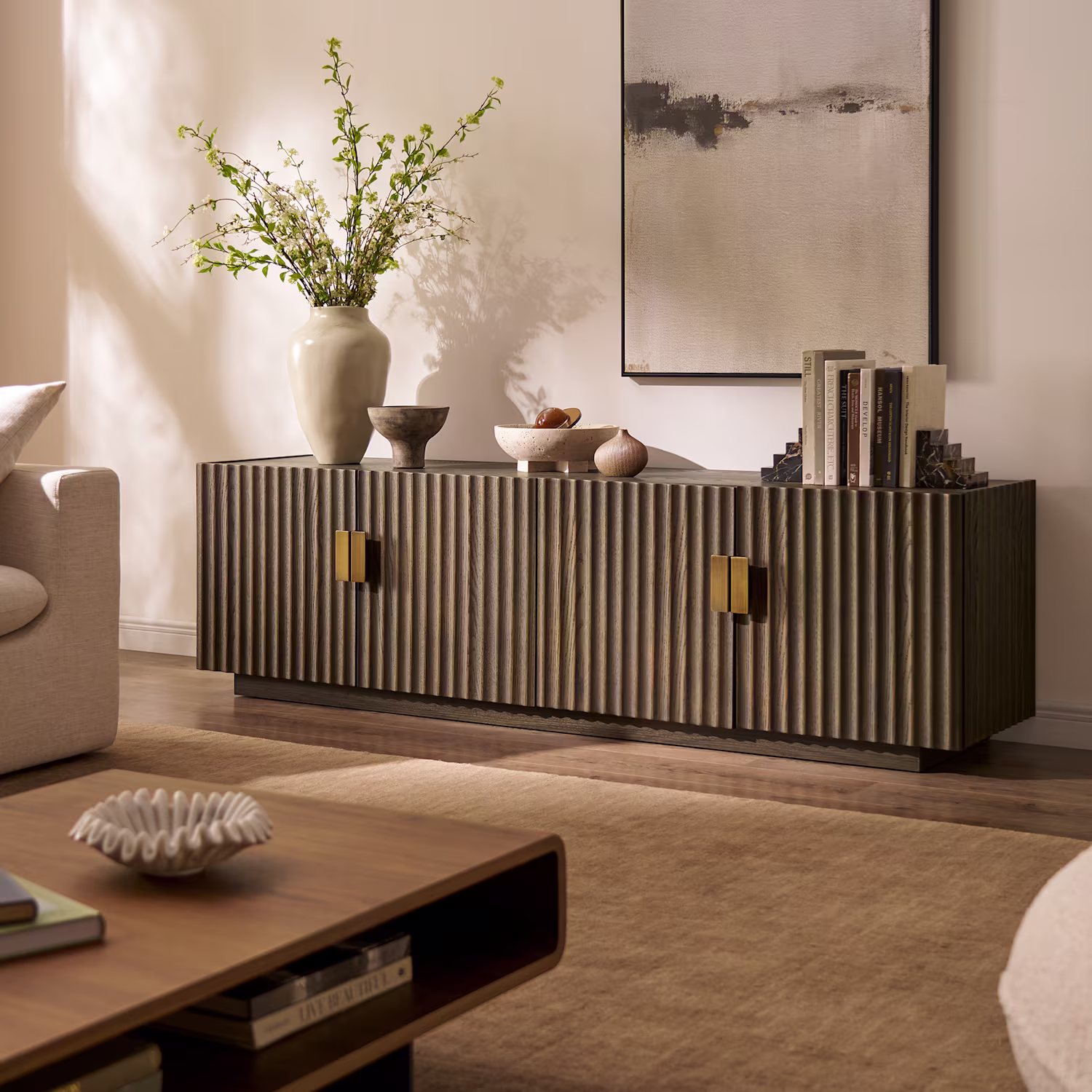 Sloane TV Stand in grey oak by Castlery